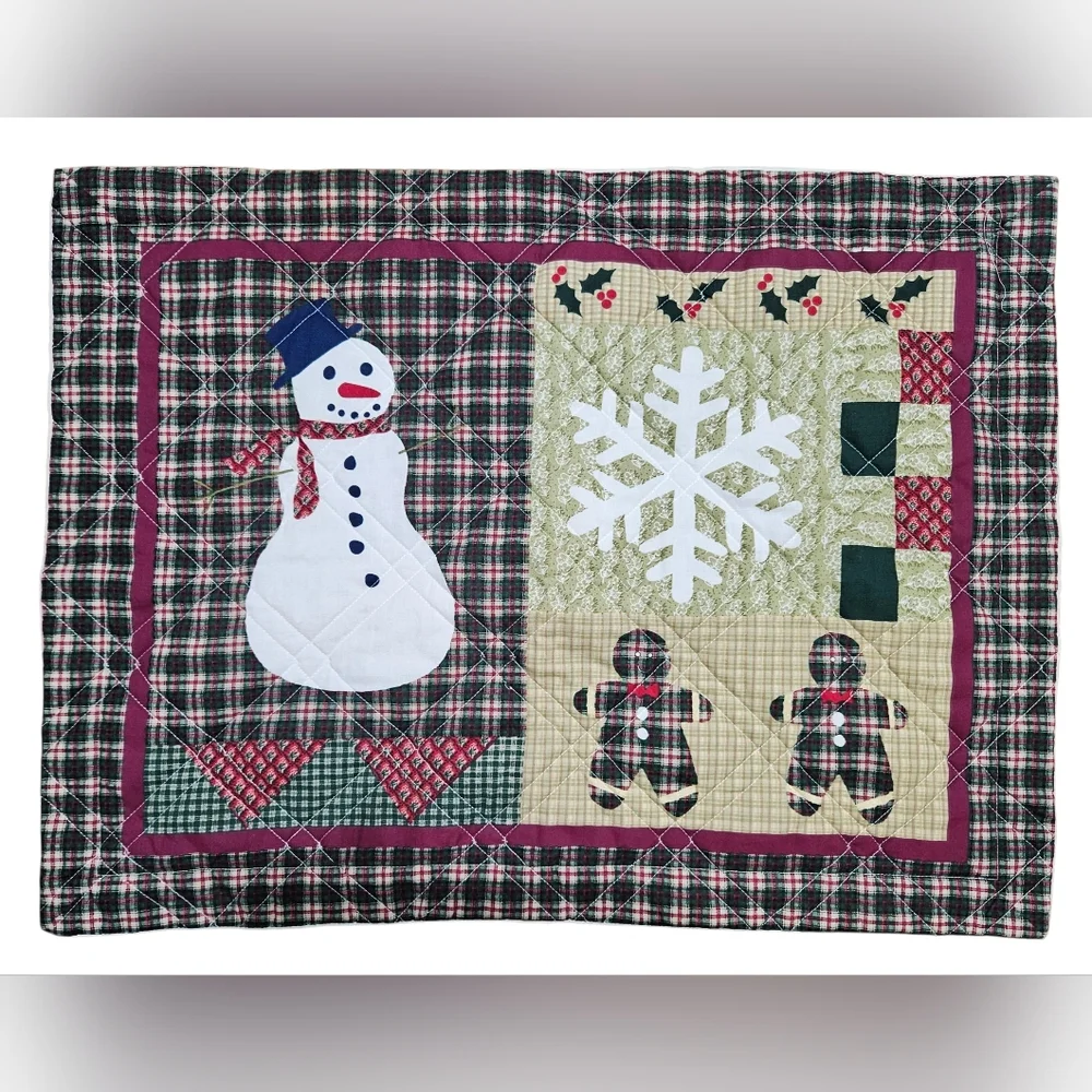 2 Sunham Home Fashions Snowman 31 x 24 Christmas Winter Pillow Shams